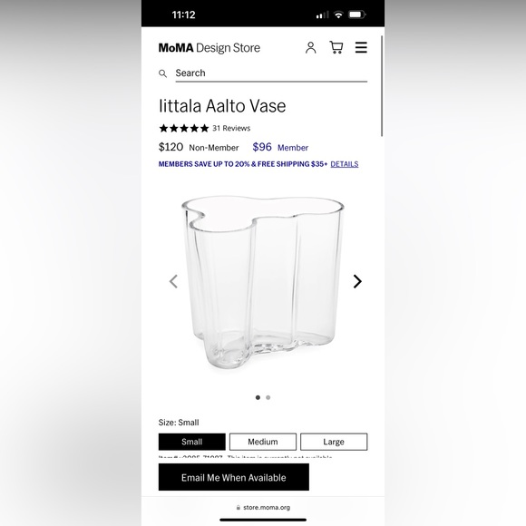 NWT Aalto vase, never used with sticker intact - Picture 5 of 5